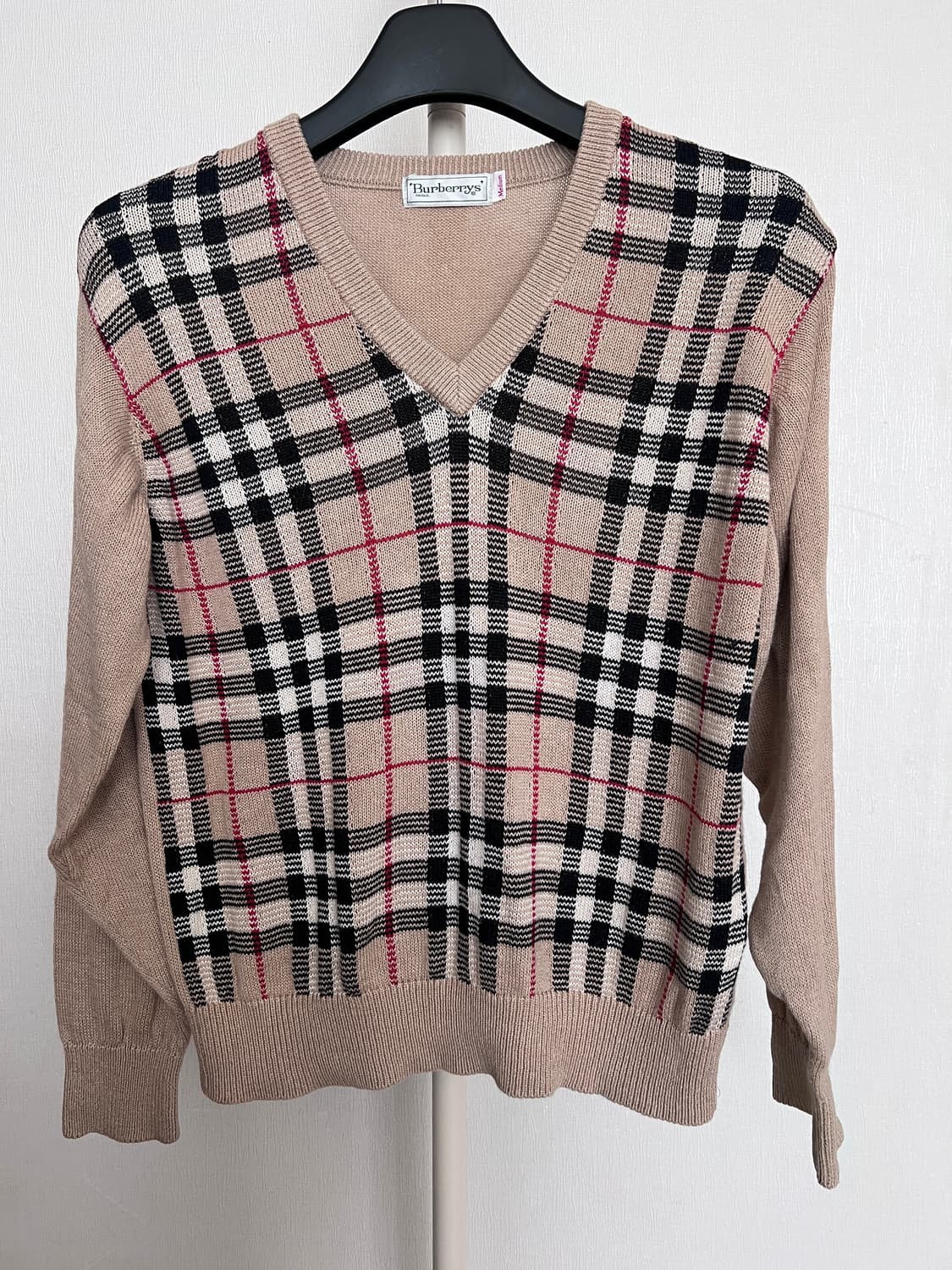 Burberrys Vintage Nova Check V-neck Knit 상품이미지1