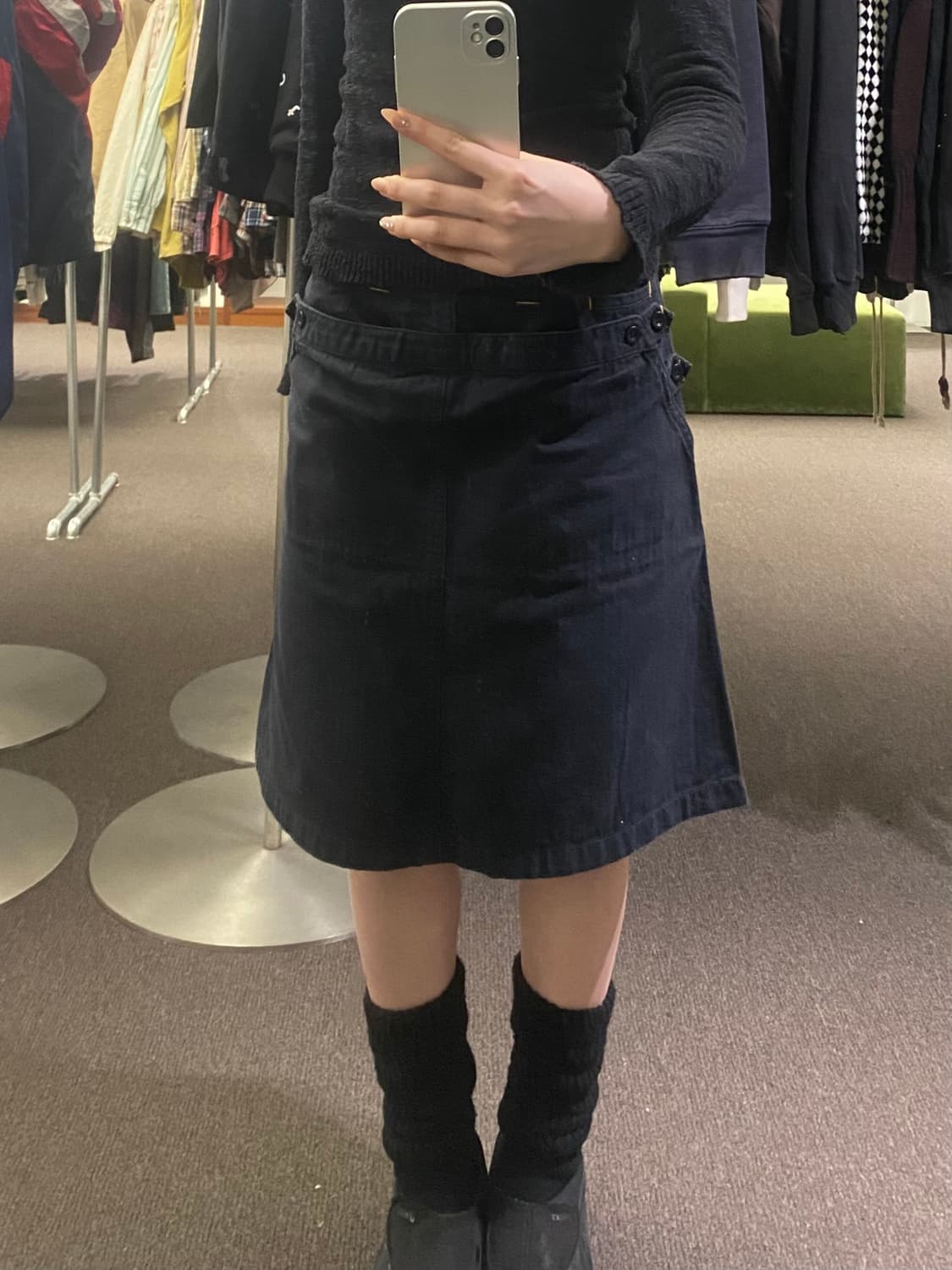 1)일본 빈티지 블랙 카고 스커트 상품이미지2