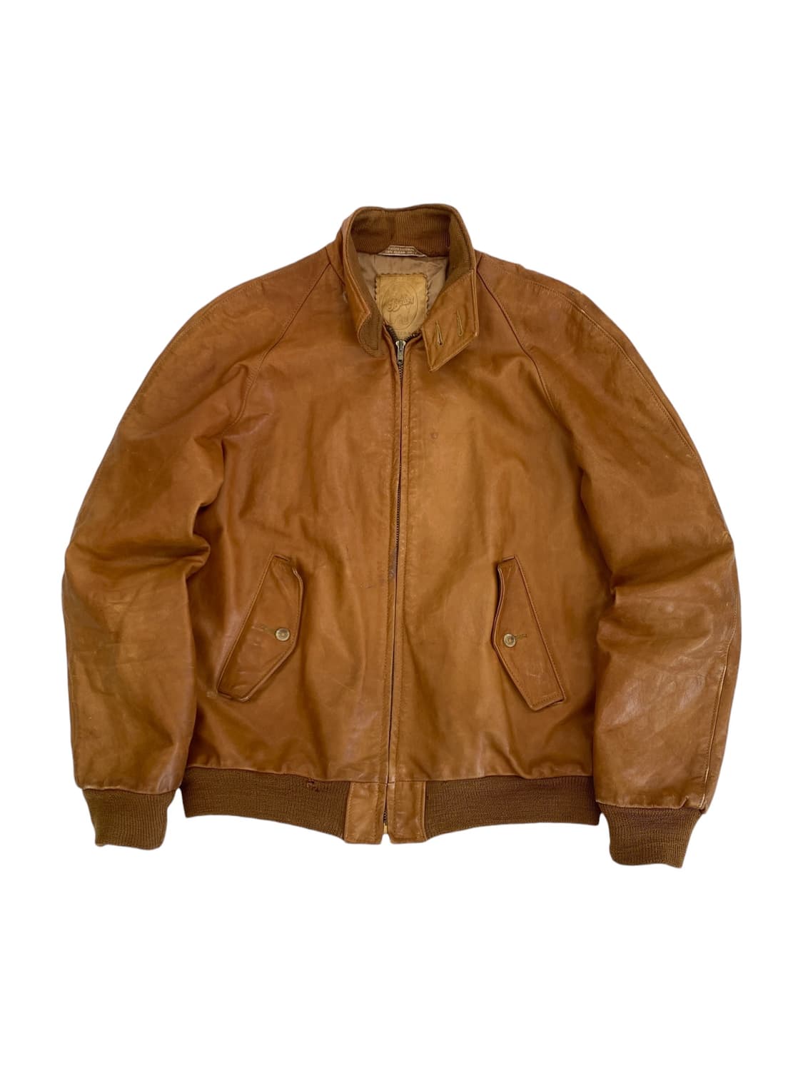 80‘s 골든베어 레더 헤링턴 자켓 상품이미지1