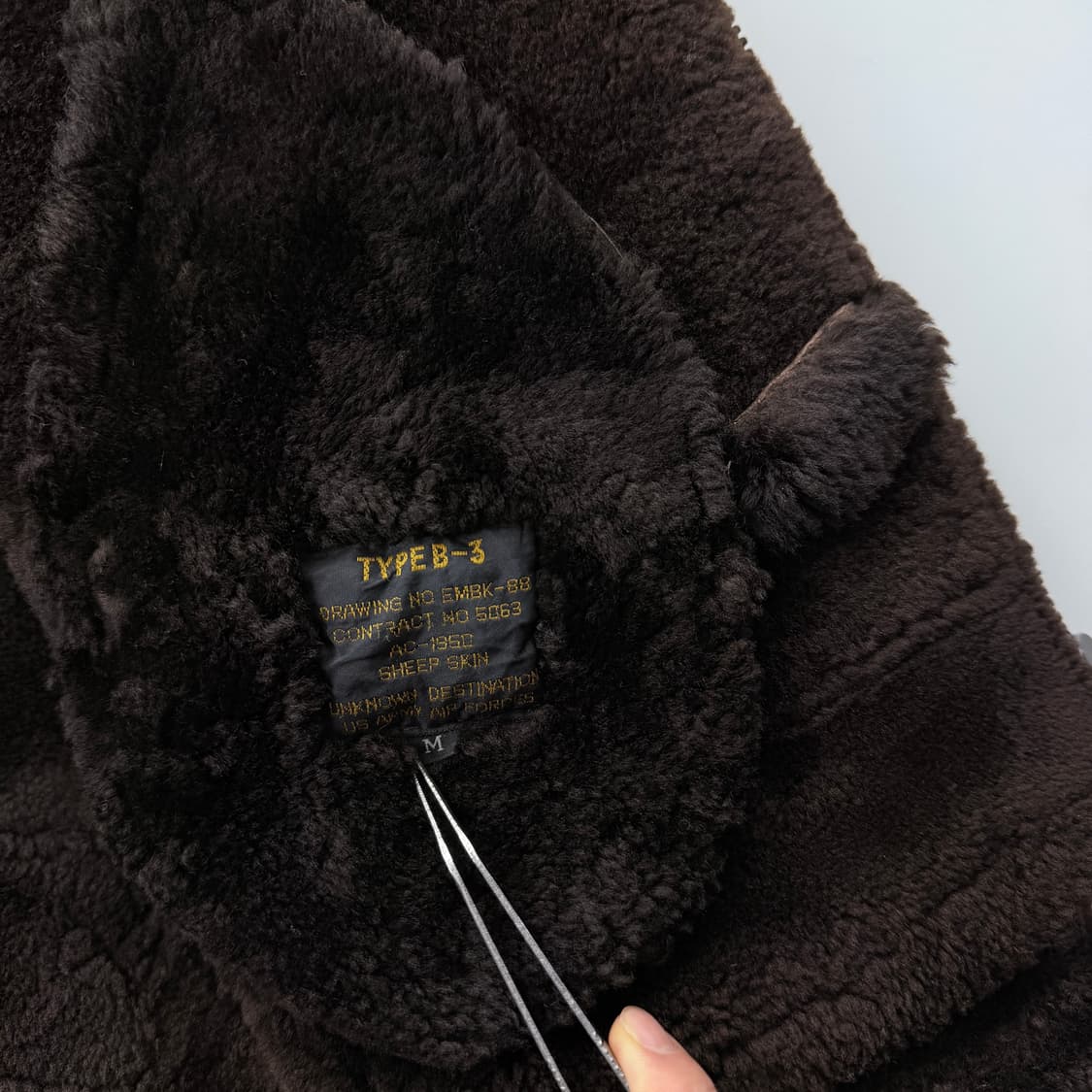 오리지널 US Air Force B-3 스웨이드 무스탕 상품이미지2