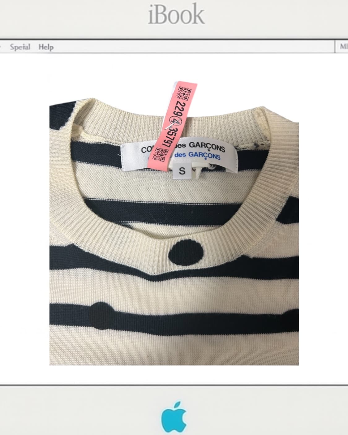 꼼데가르송 도트 스트라이프 아이보리 니트 스웨터 상품이미지3