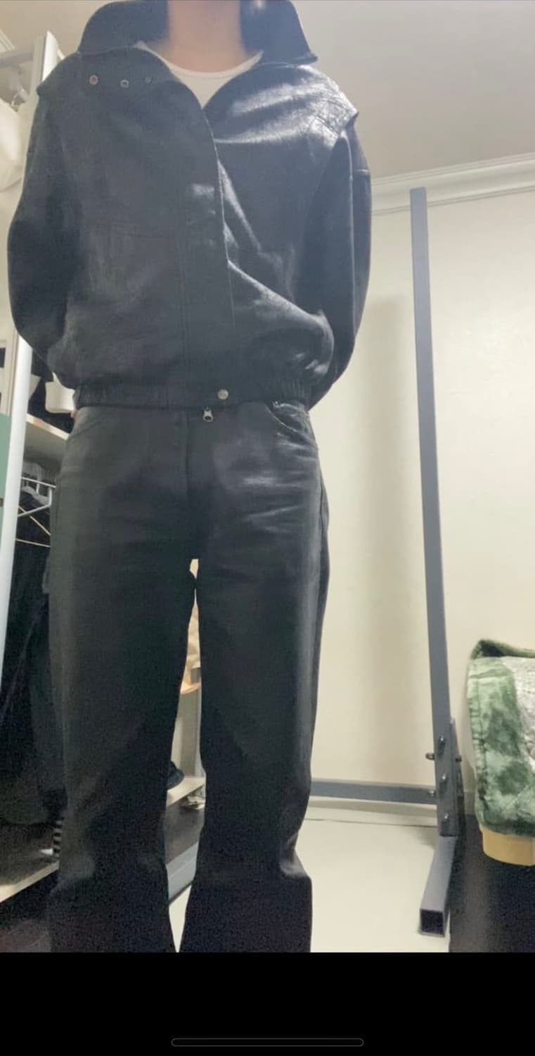 high neck leather jacket 상품이미지2