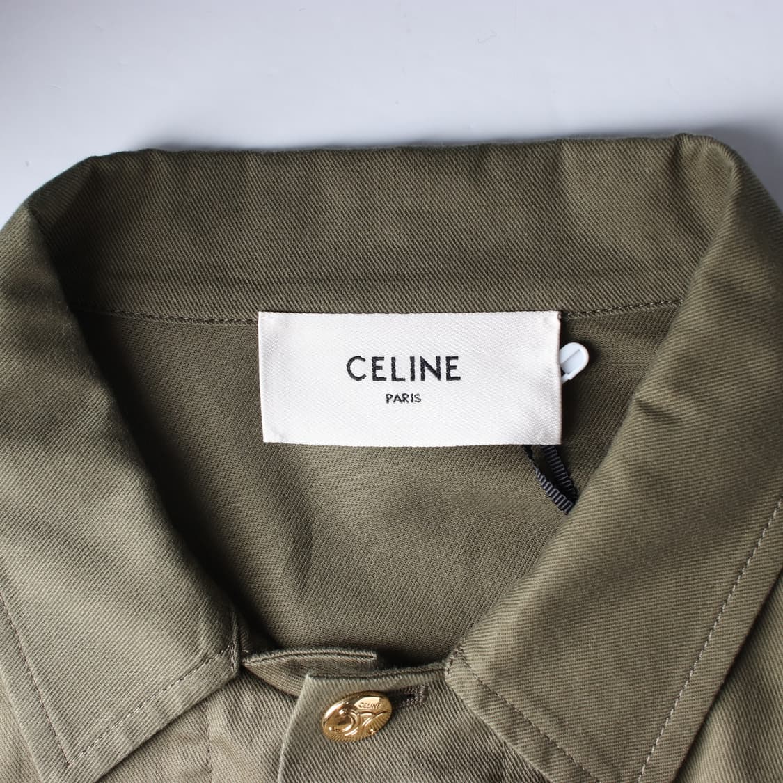 (새상품) 셀린느 밀리터리 재킷 라이트웨이트 트윌 카키 상품이미지3