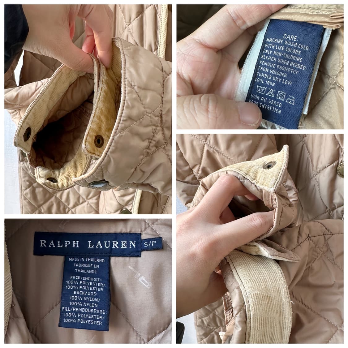 랄프로렌 퀼팅 코트 자켓 베이지 S 상품이미지10