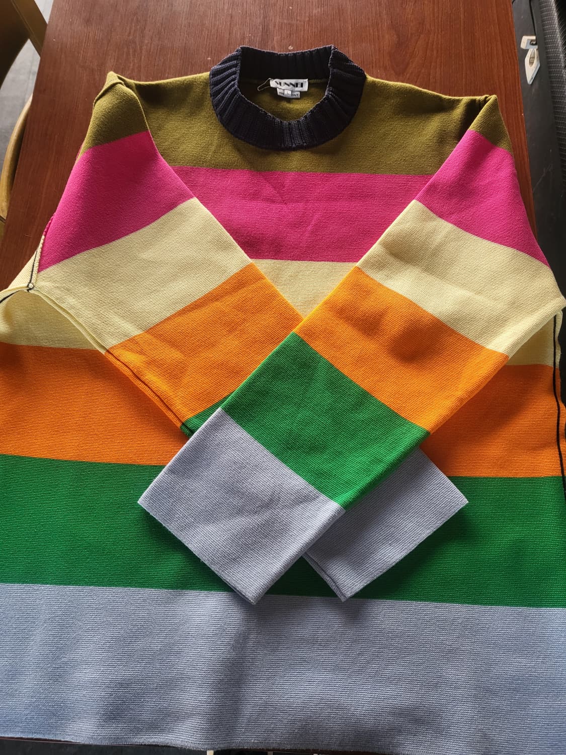 써네이 멀티칼라 스트라이프 니트l~xl 판매합니다(색감 정말 예쁘네요) 상품이미지5