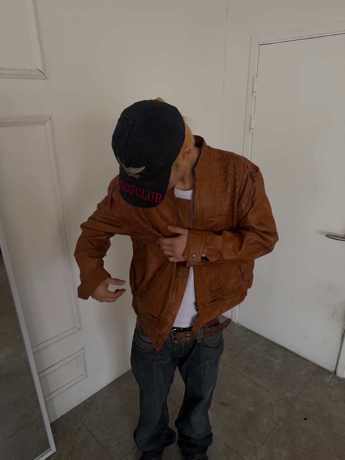 유러피안 위빙 레더 자켓 상품이미지9