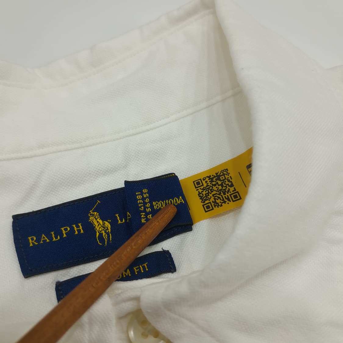 Co690 L 폴로 랄프로렌 화이트 폴로베어 QR 긴팔 셔츠 남방 상품이미지5
