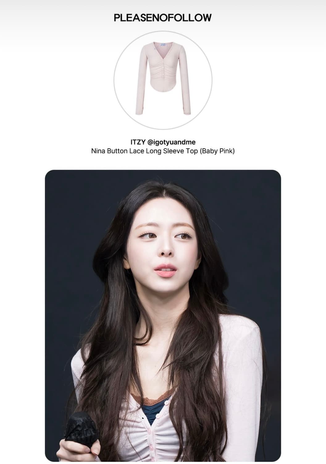 당일배송) 플리즈노팔로우 니나탑 핑크 잇지 유나 착용 상품이미지3