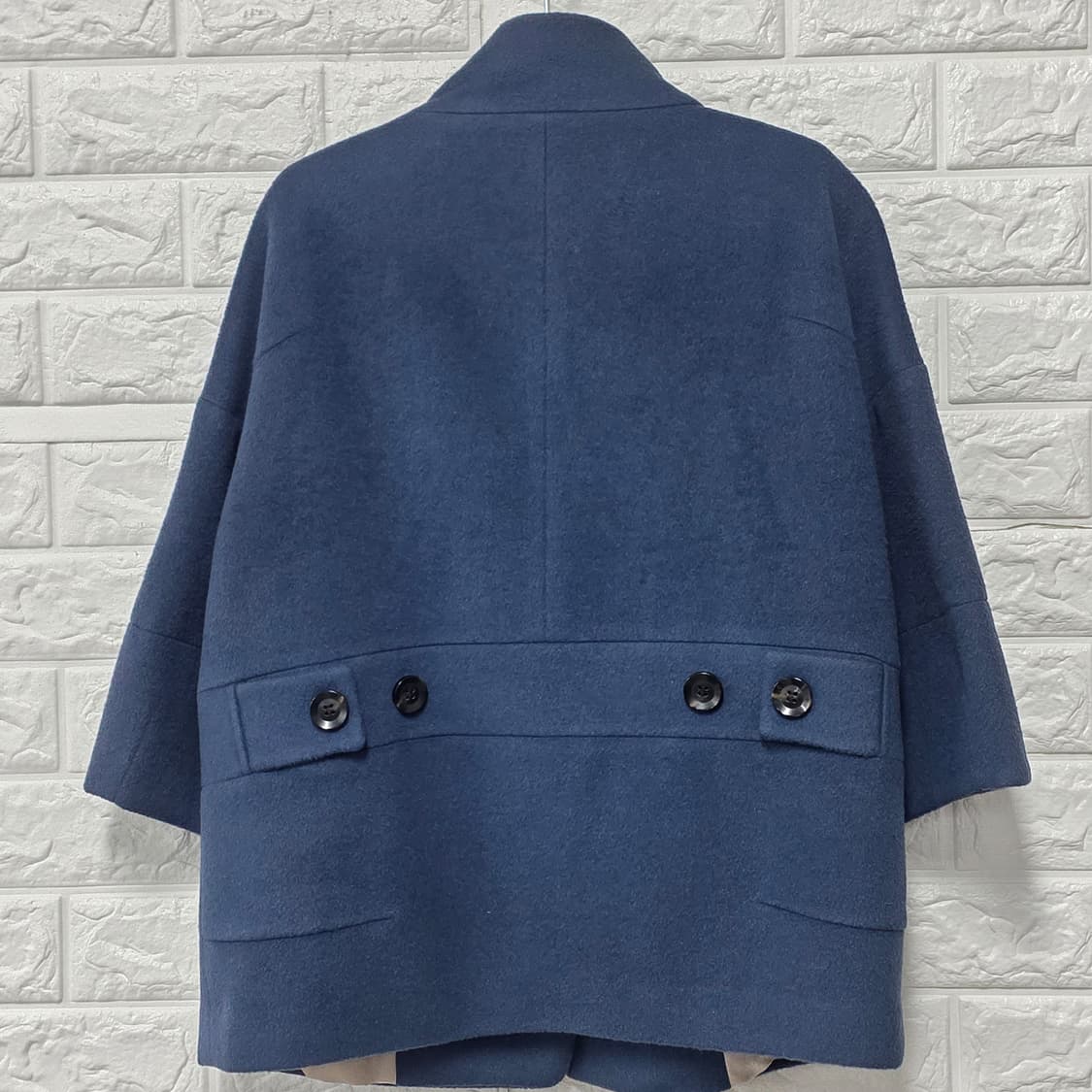 택포) 한섬시스템 캐시미어 케이프 하프 코트 M 상품이미지4