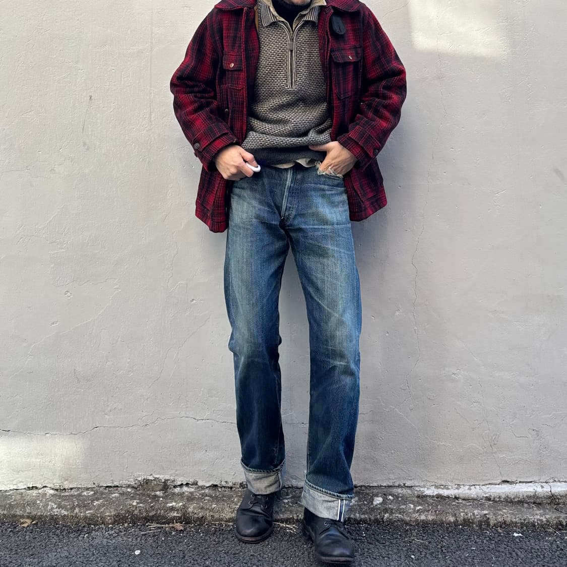 일본 레트로 크래프트 xx500 셀비지 데님 팬츠 상품이미지3