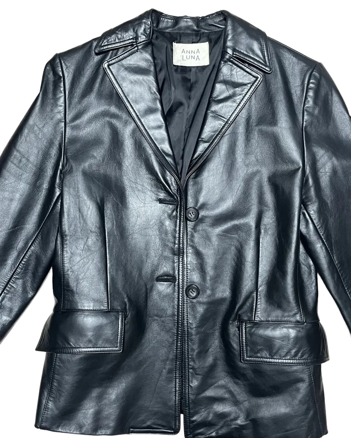 Classic black leather jacket 상품이미지3