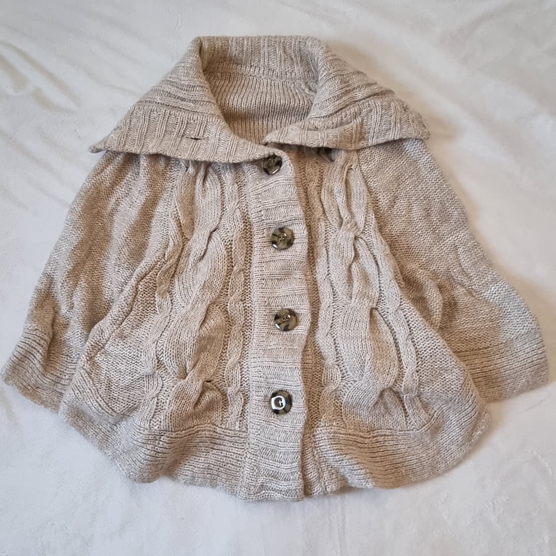 빈티지 모리걸 하구미 단추 니트 케이프 망토 상품이미지1