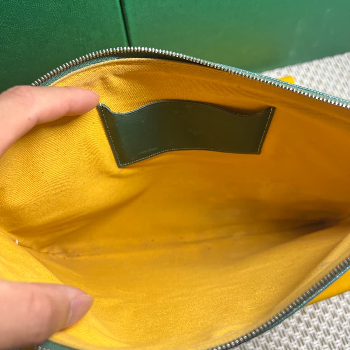 {보증서O}고야드 세나 클러치 MM 스페셜컬러 그린 / 풀구성 상품이미지6