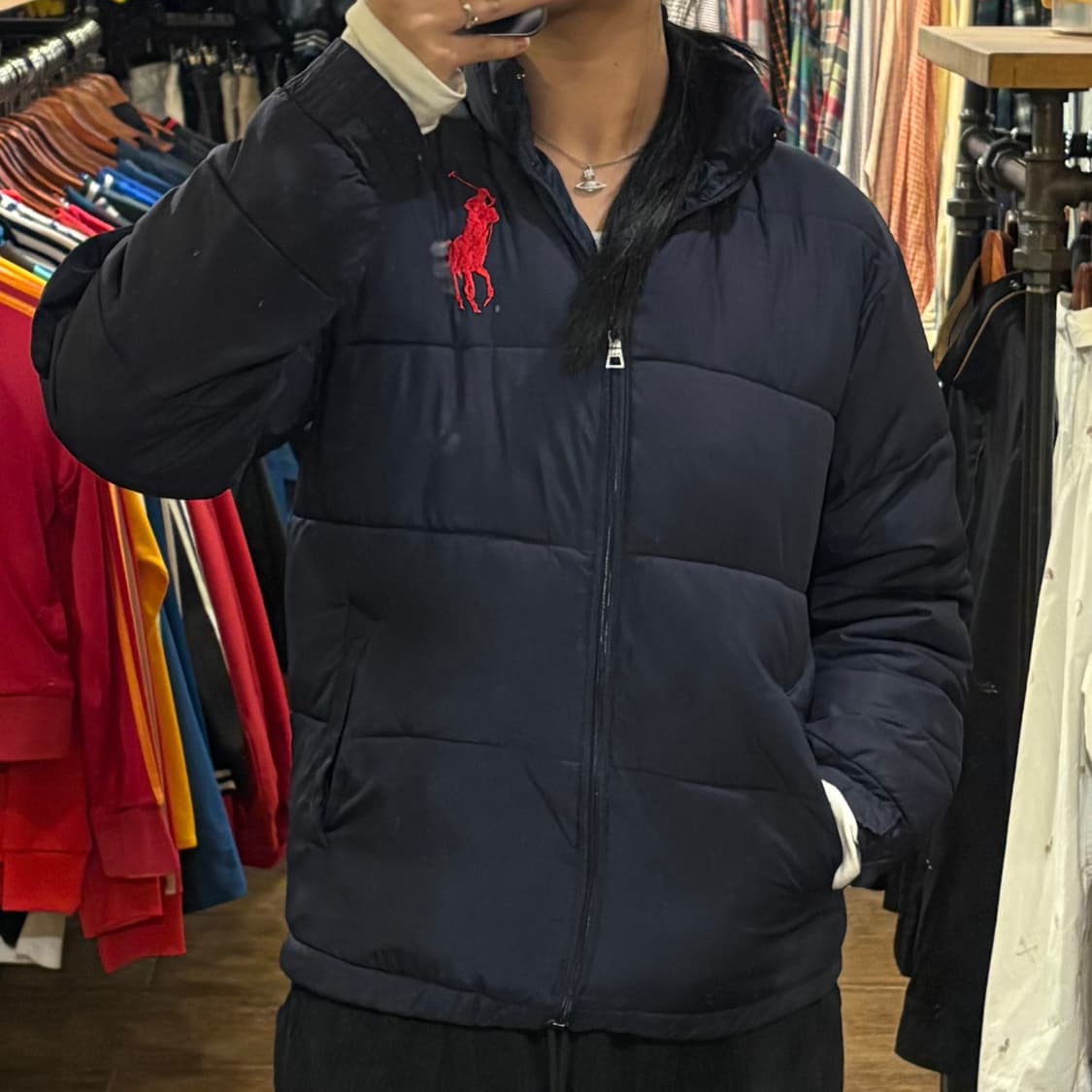 [HI] VTG Polo 경량패딩 네이비 상품이미지3