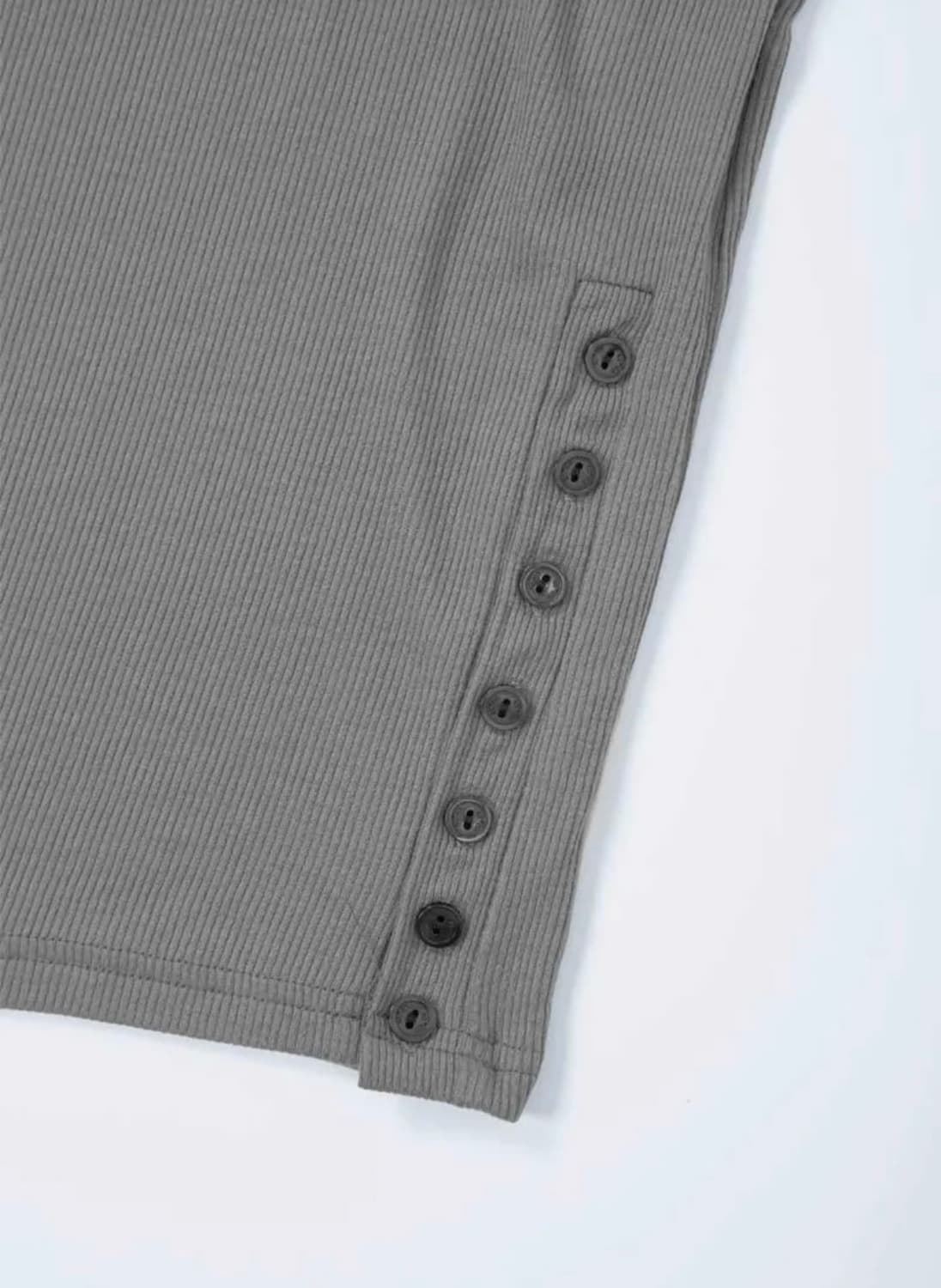 애즈온 DIAGONAL BUTTON T / GRAY 상품이미지3