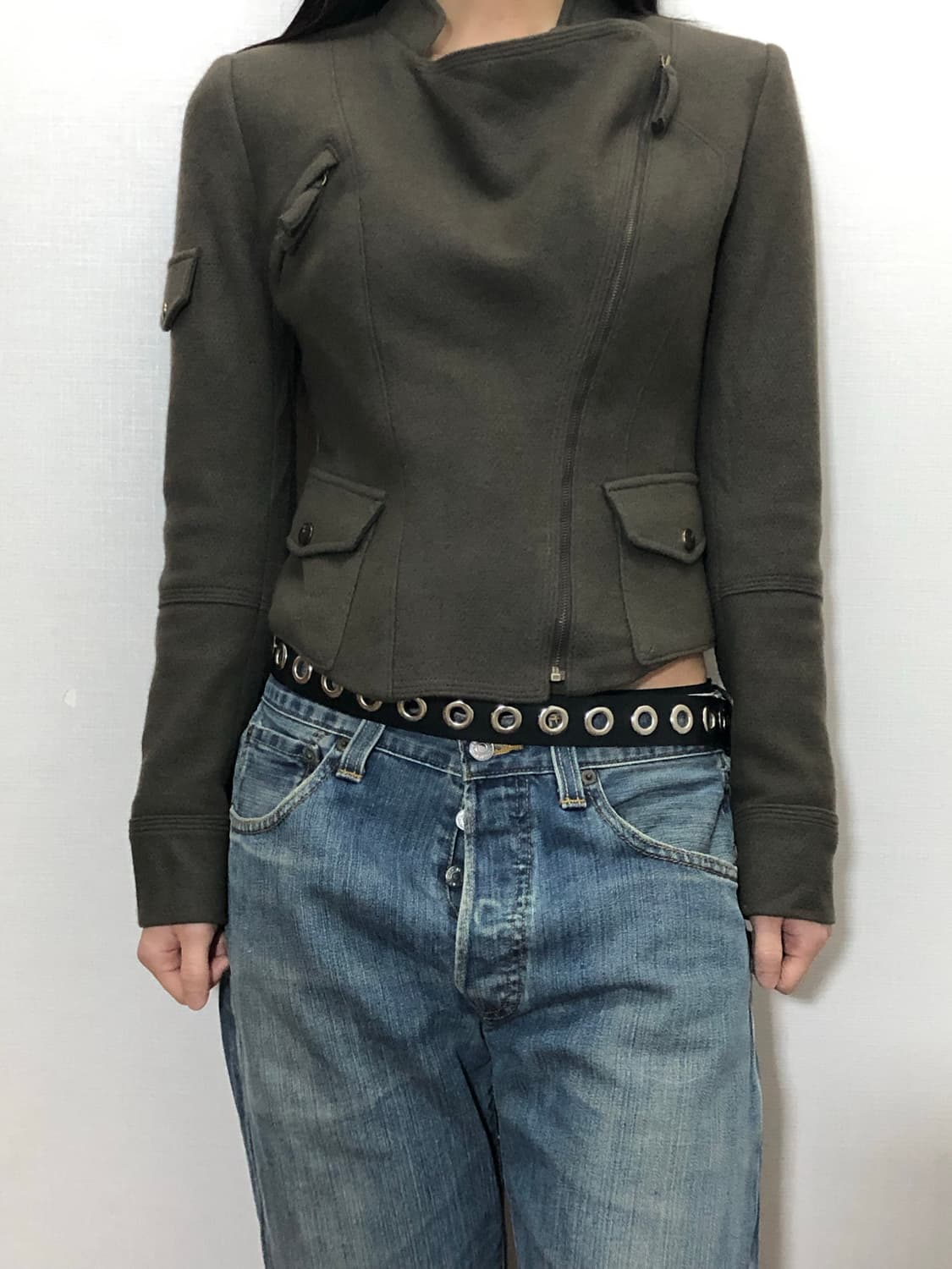 빈티지 다크브라운 펑크 자켓 상품이미지6