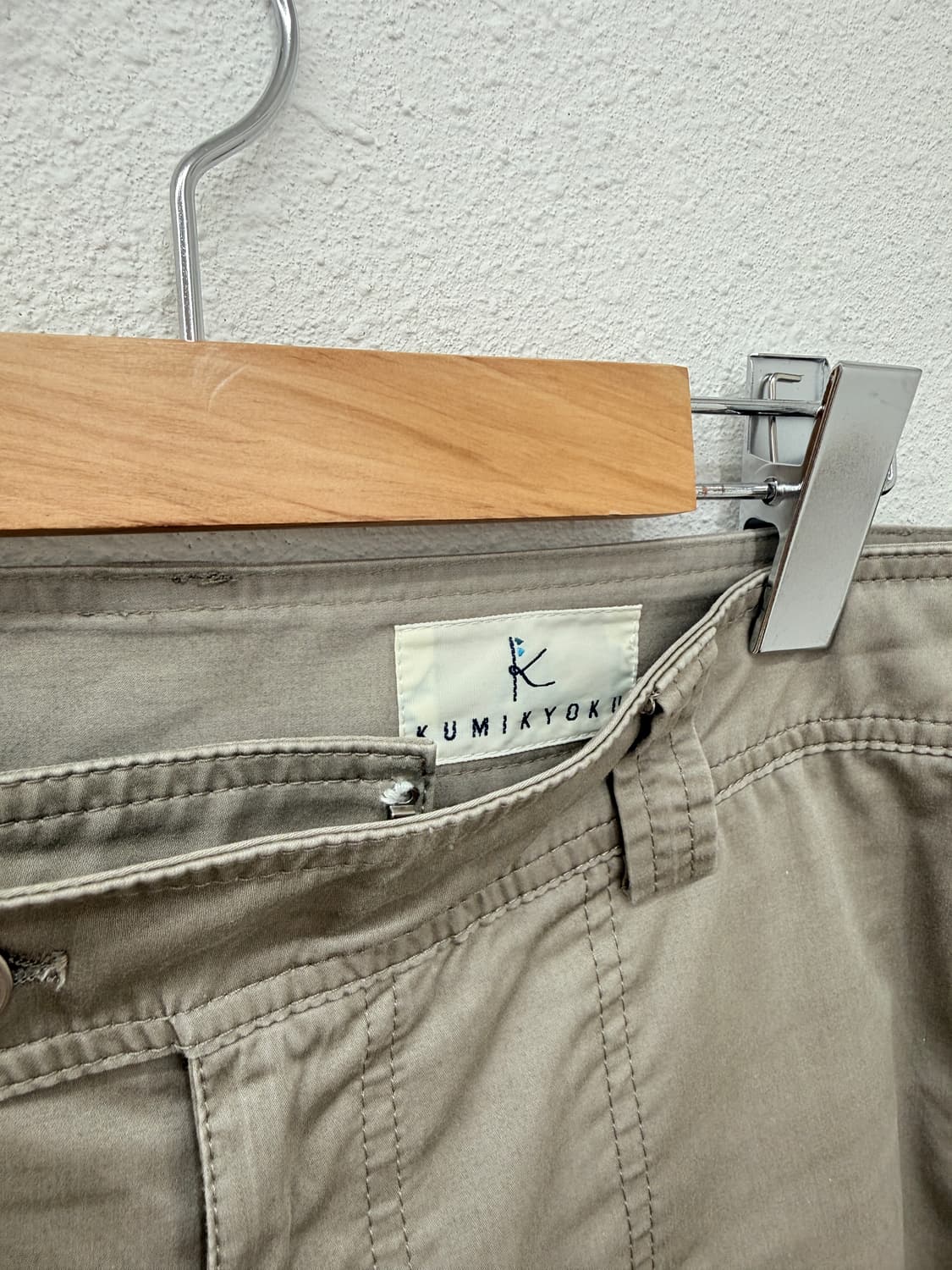 빈티지 KUMIKYOKU 베이지 와이드 카프리 팬츠 상품이미지5