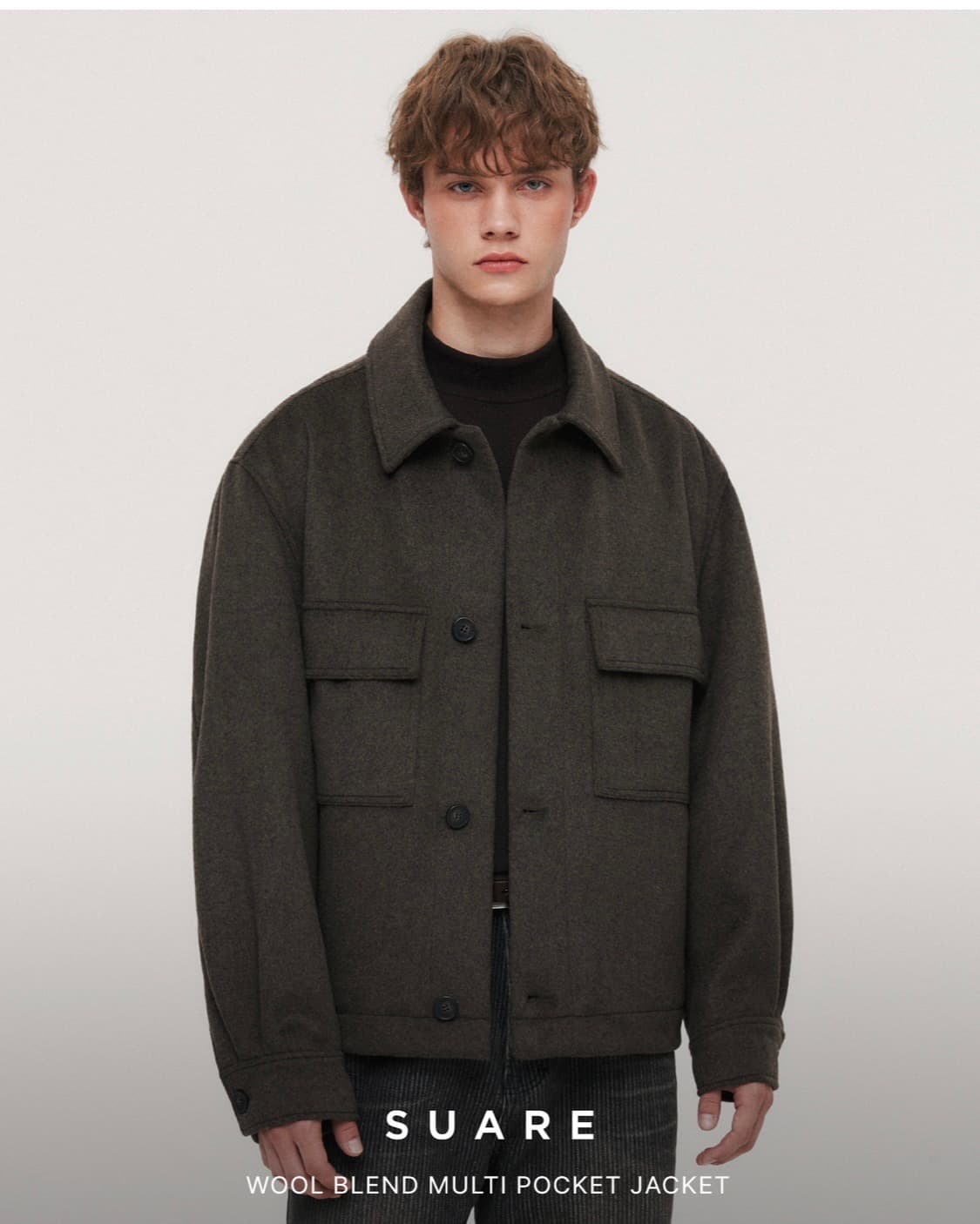 수아레 울 블렌드 멀티포켓 자켓 모카 M 상품이미지2