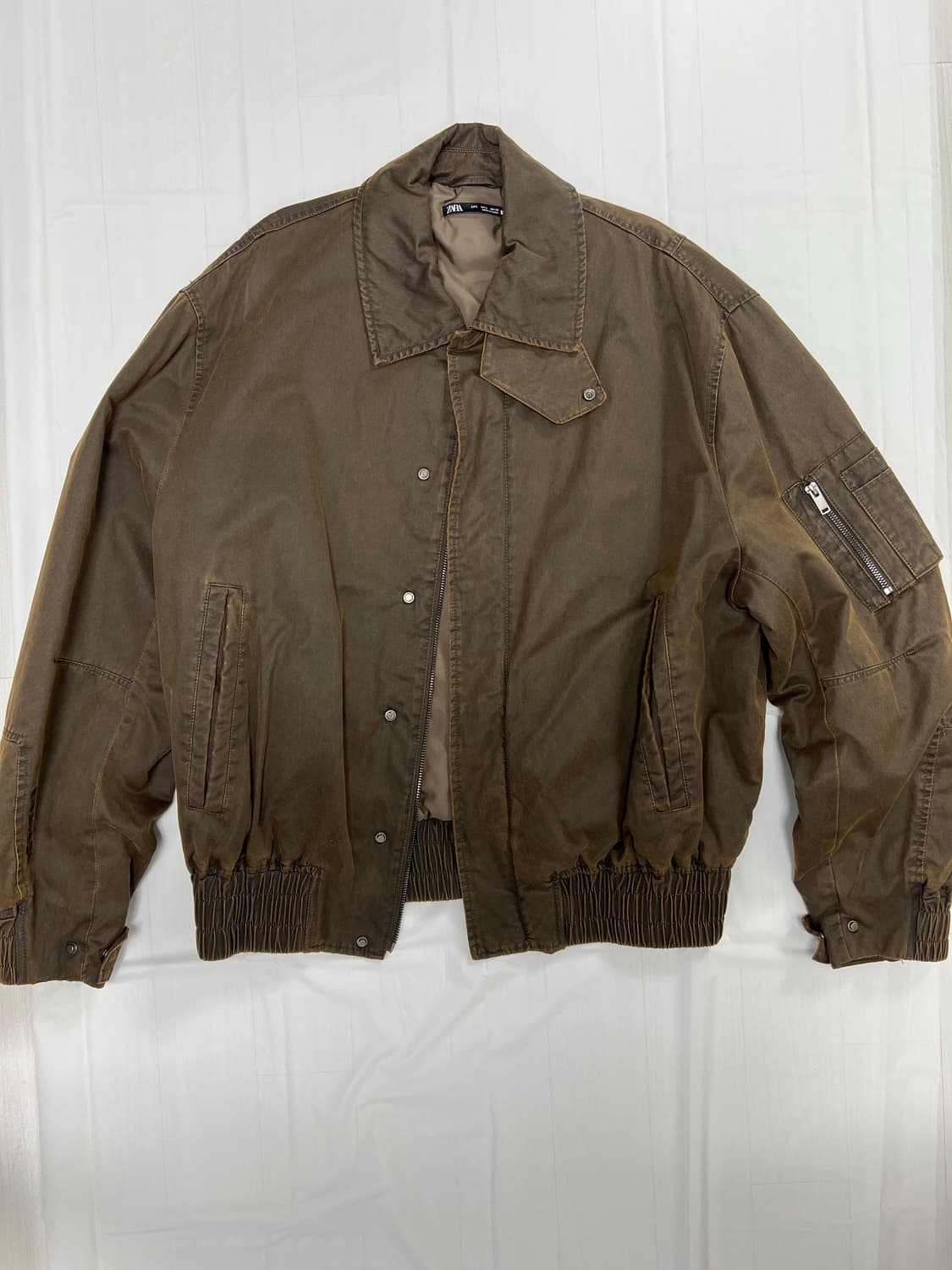 ZARA   Washed Brown Bomber Jacket 상품이미지2
