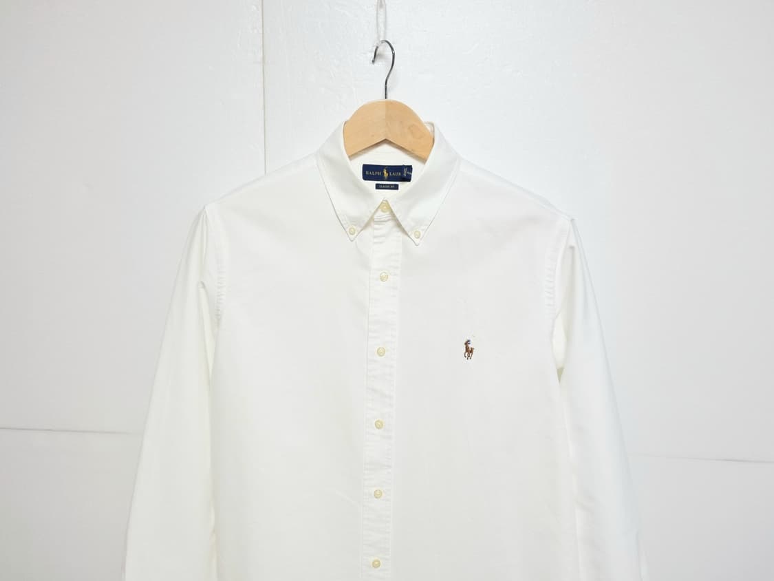 남성 폴로 POLO 옥스퍼드 옥스포드 화이트 흰색 긴팔 남방 셔츠 상품이미지1