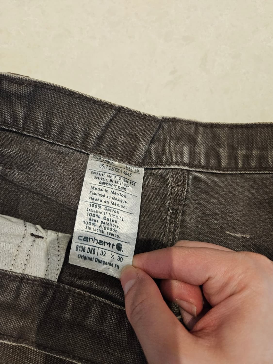 빈티지 칼하트 더블니 다크 브라운 32x30 판매 상품이미지6