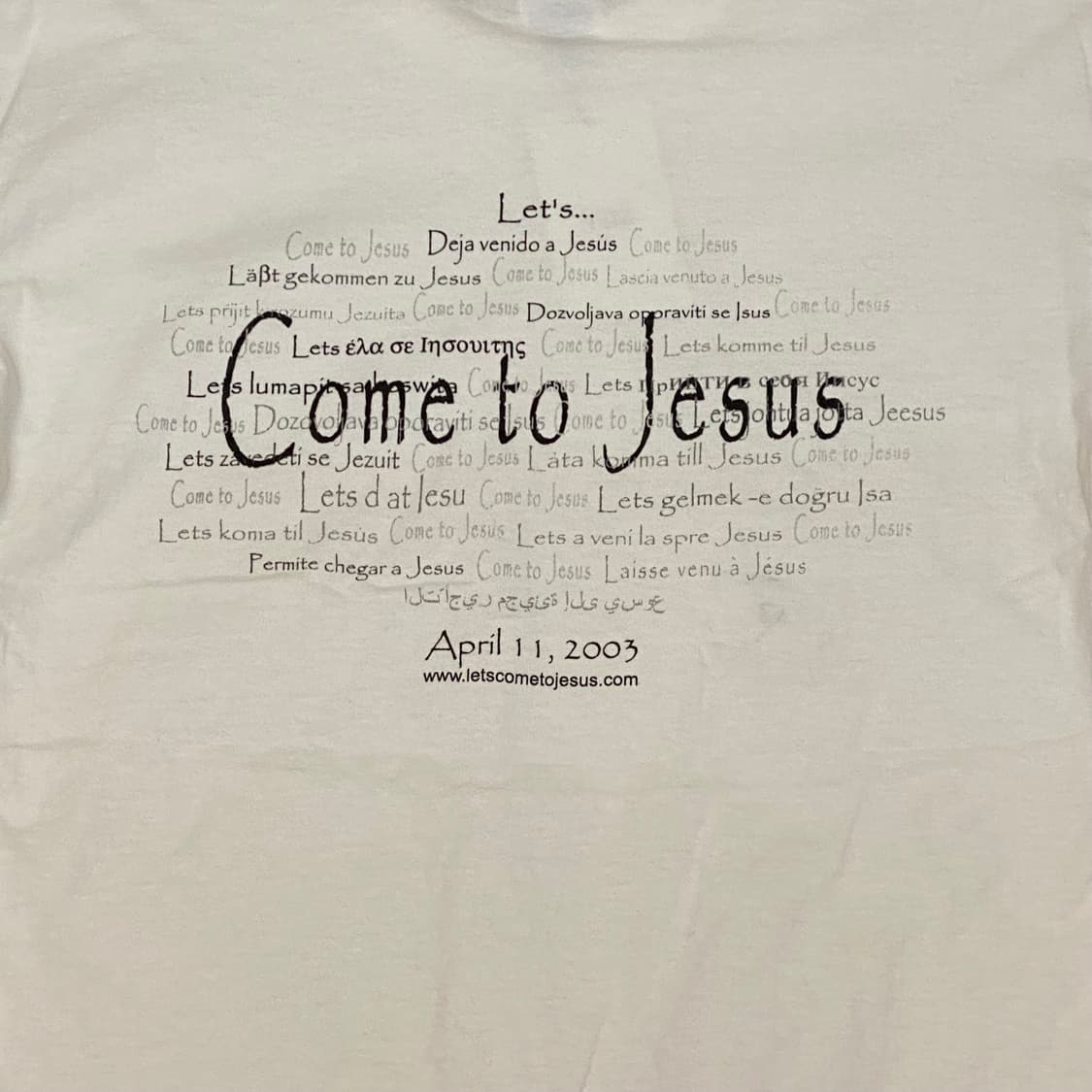 미국 빈티지 길단 컴투지져스 예수 프린팅 반팔티 상품이미지5