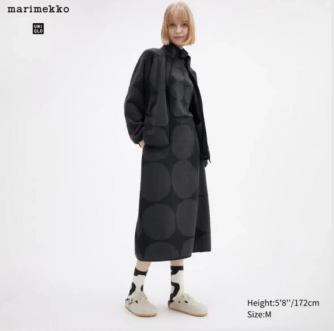 유니클로 마리메꼬 후리스 스커트 M 다크그레이 새상품 상품이미지1