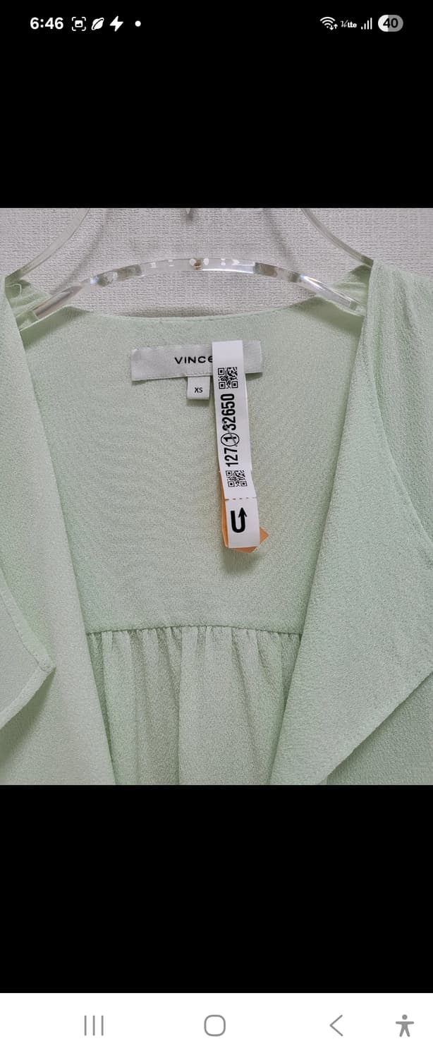 Vince 민트 블라우스 실크100%free 상품이미지2