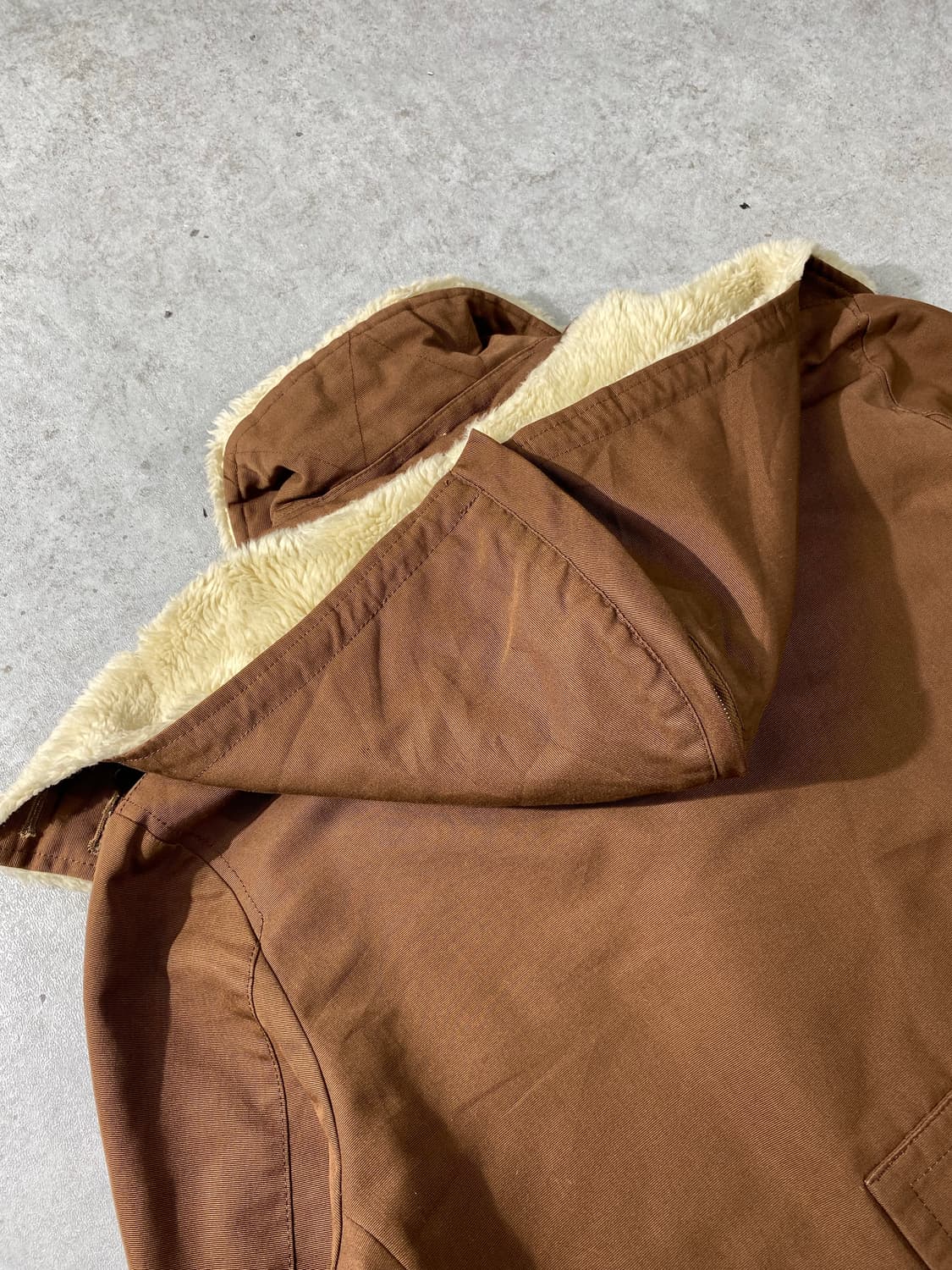 [L] 90s  MCGREGOR 맥그리거 브라운 시어링 후드 코트 상품이미지6