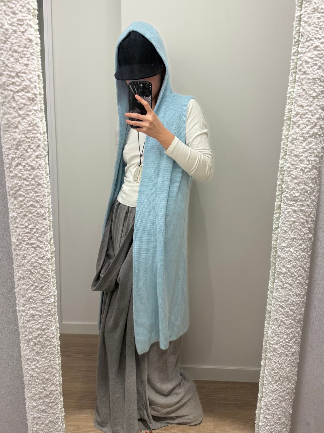 빈티지 니트 후드 슬리브리스 상품이미지3