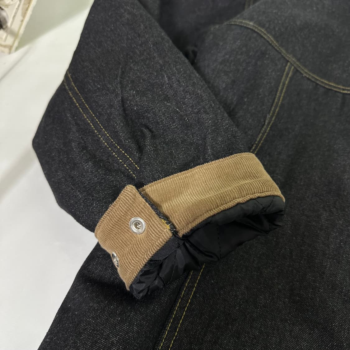 2XL 퍼스텝 안감양털 코듀로이배색 인디고 쉐르파자켓 상품이미지3