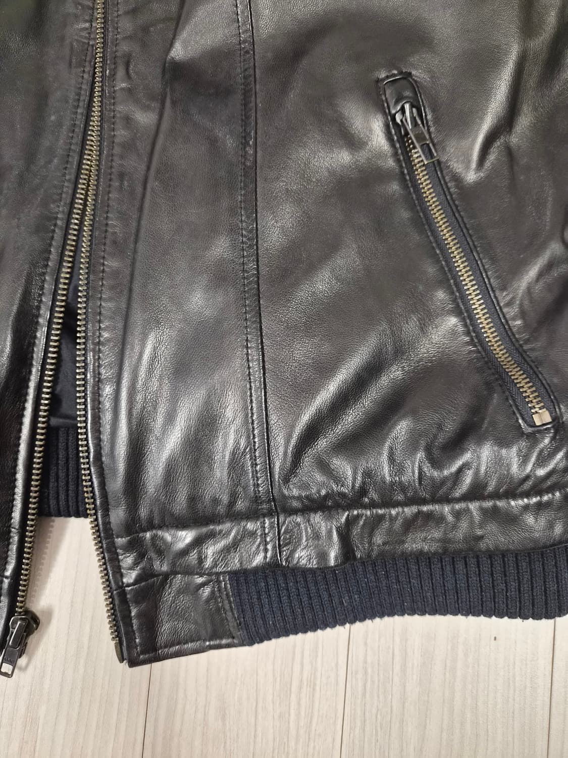 [GAP] 갭 정품 100% 천연 가죽 블루종 재킷 (M사이즈) 상품이미지5