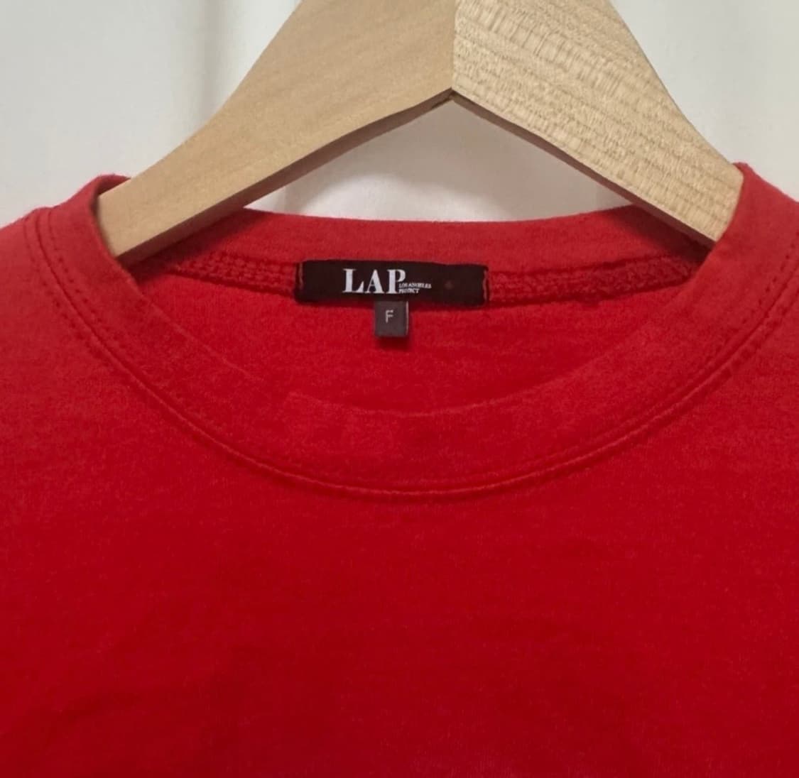 LAP 랩 크롭 반팔티 레드 상품이미지6