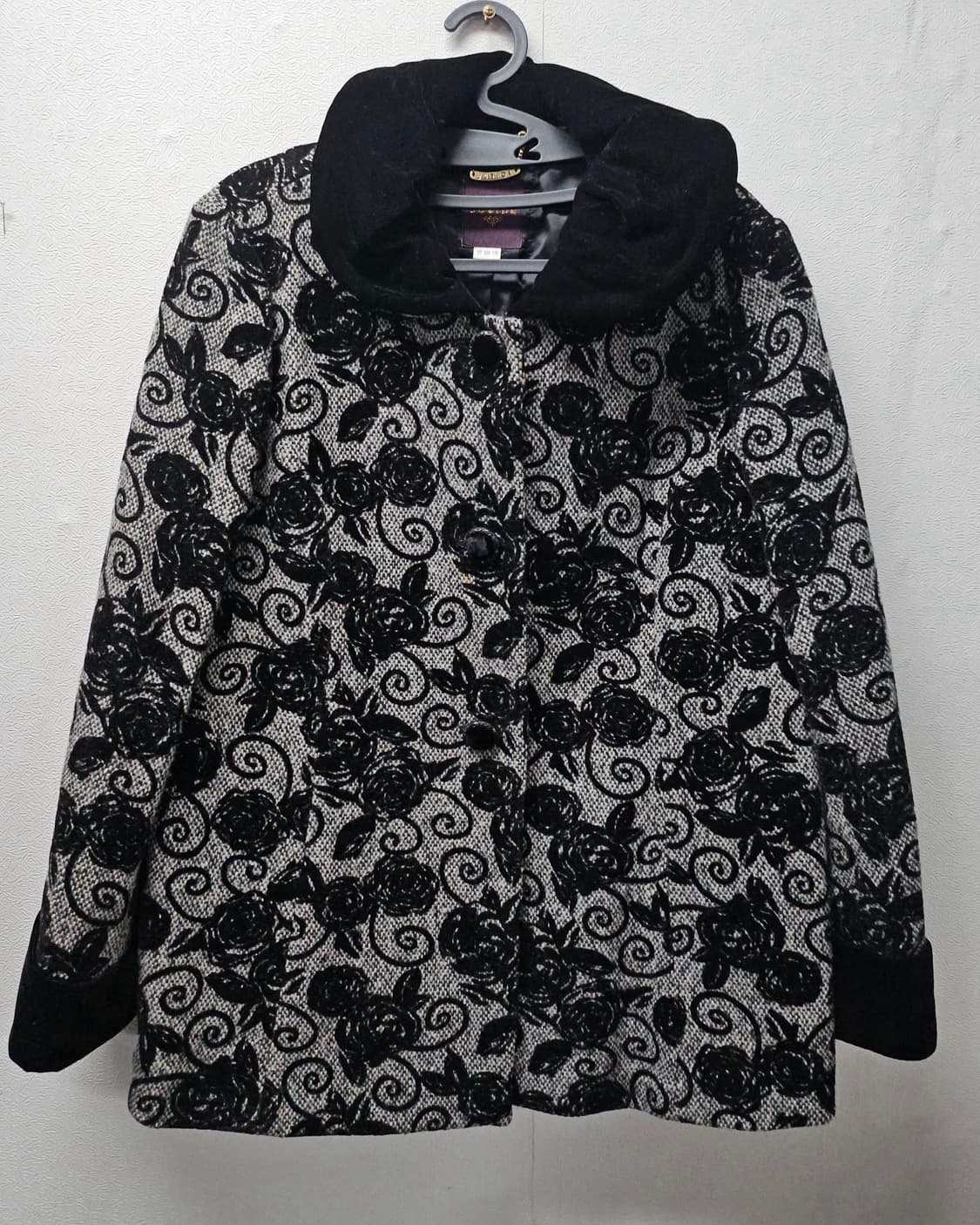 주비드  플라워 패턴 블랙 코트  88 상품이미지1