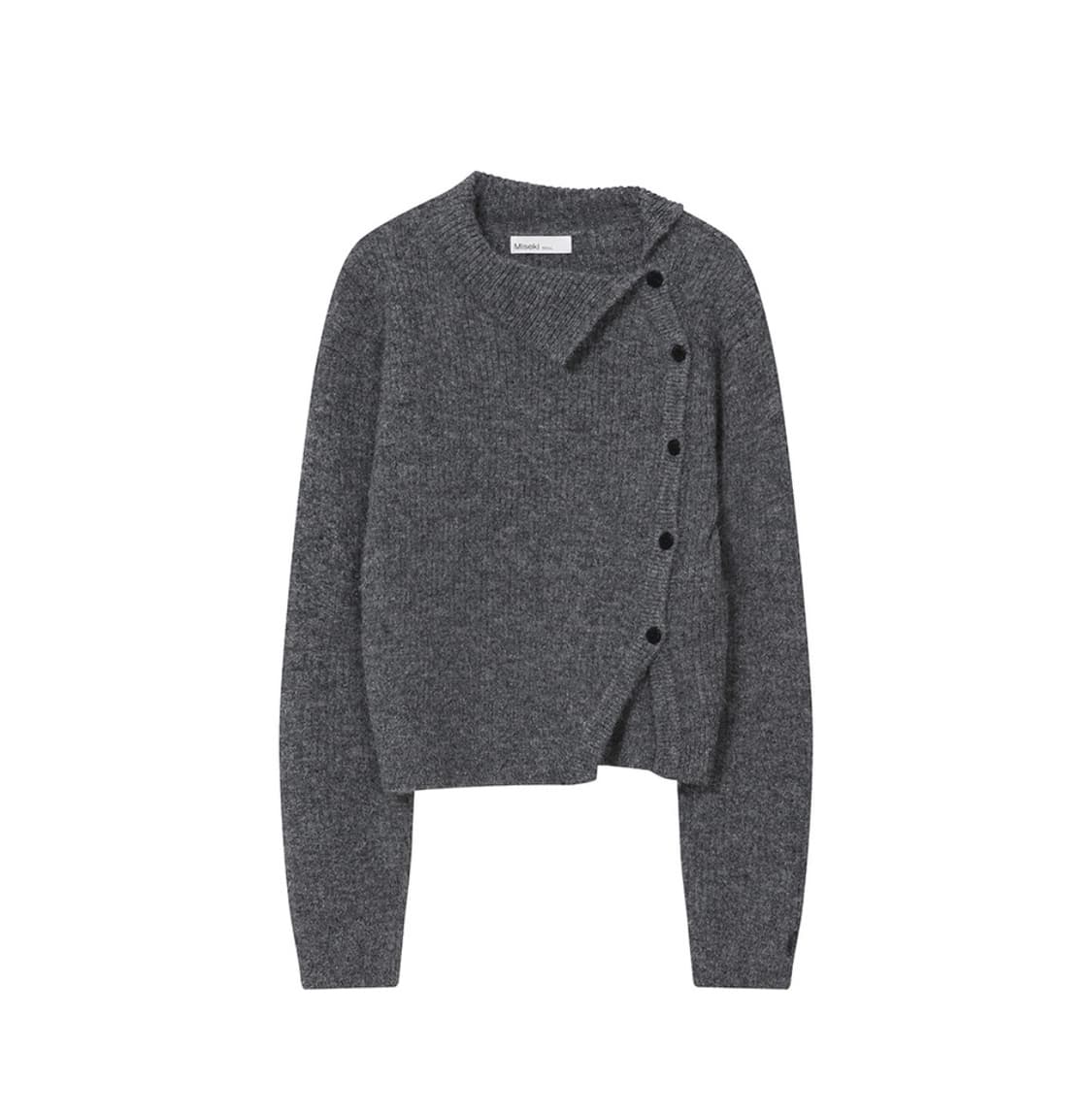 Side button knit GREY 상품이미지2