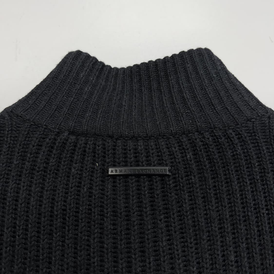 아르마니 익스체인지 스웨이드 니트 집업 블랙 상품이미지4