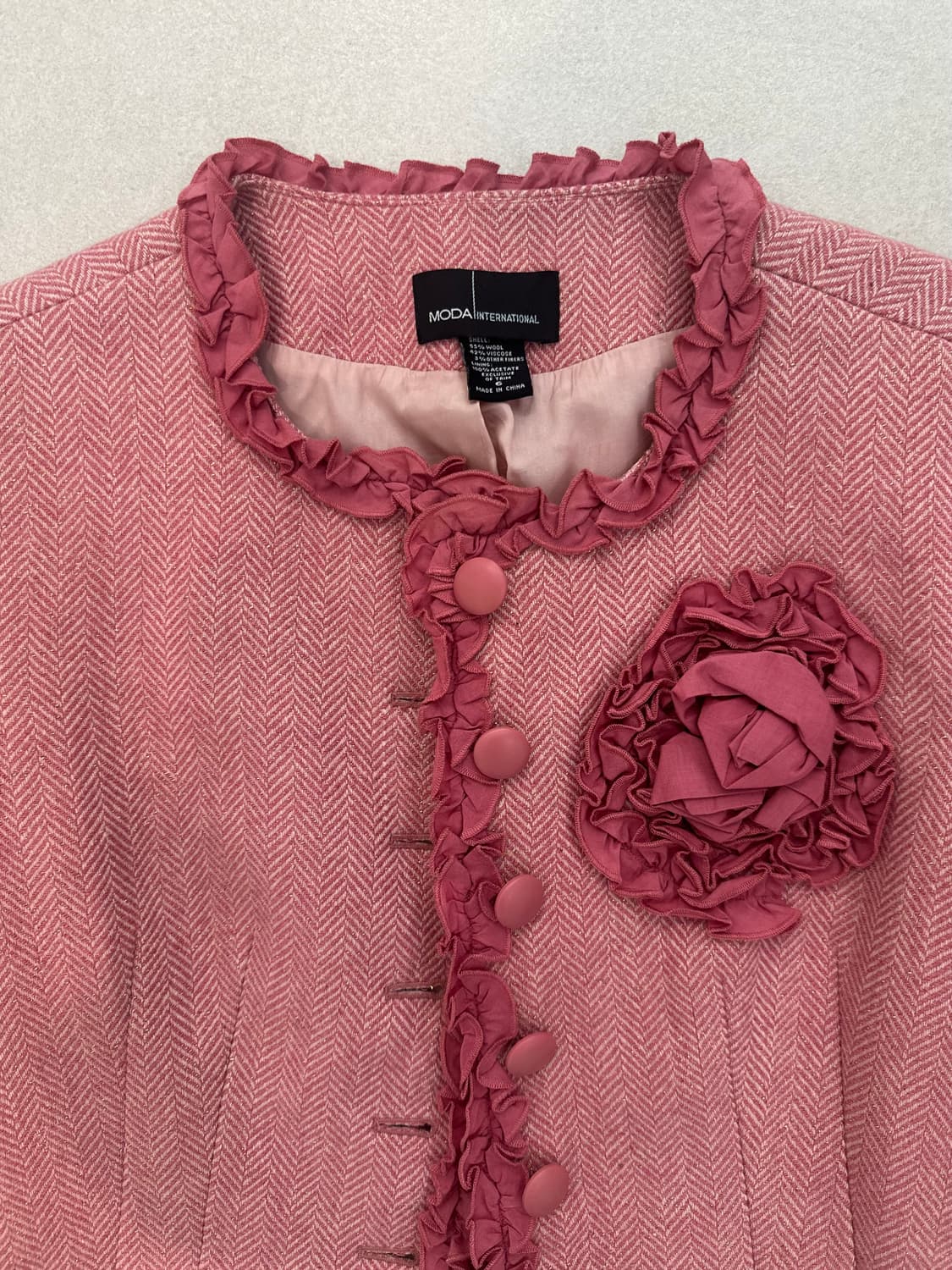 빈티지 헤링본 러플 로즈 자켓 상품이미지2