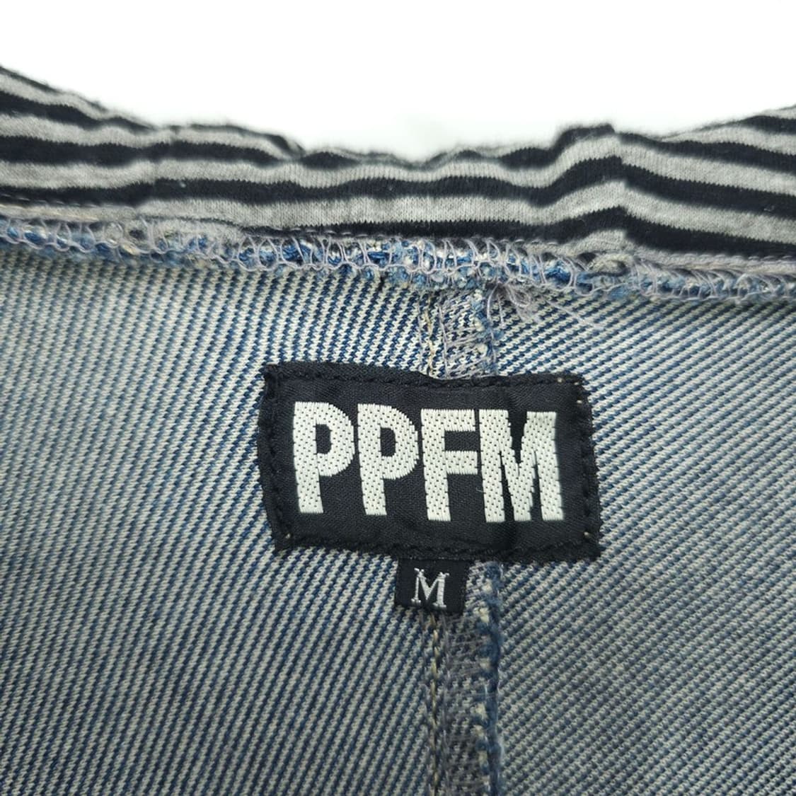[PPFM 피피에프엠] 하프 슬리브 슬림핏 후드 집업 데님 M20965 상품이미지9