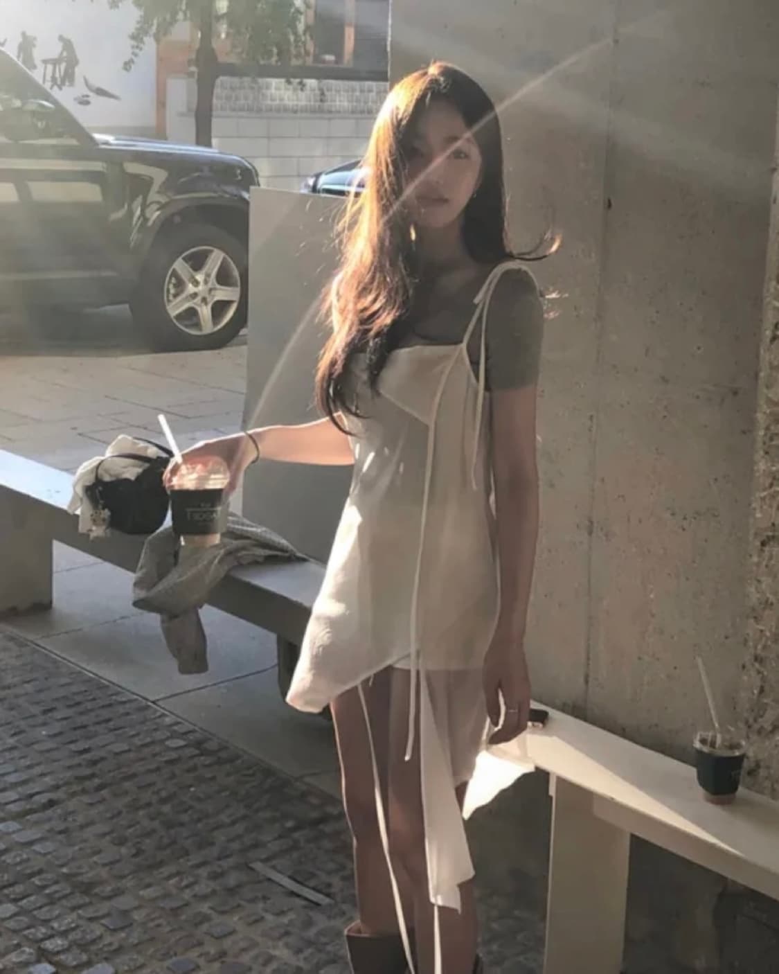 레이어드 스트랩 나시 원피스 새상품 상품이미지5