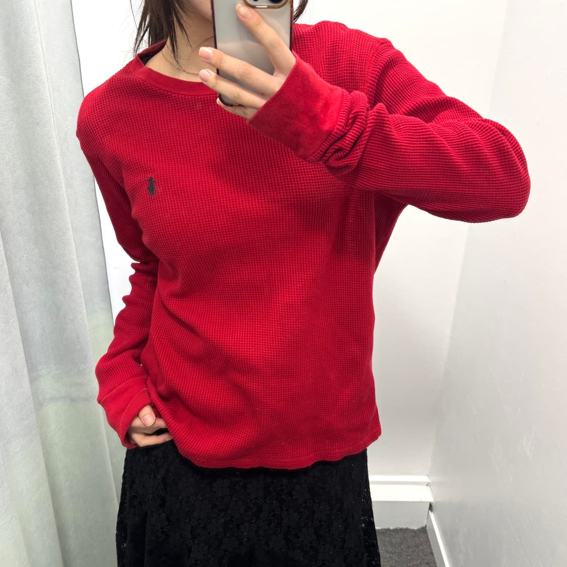 폴로 레드 와플니트 상품이미지1