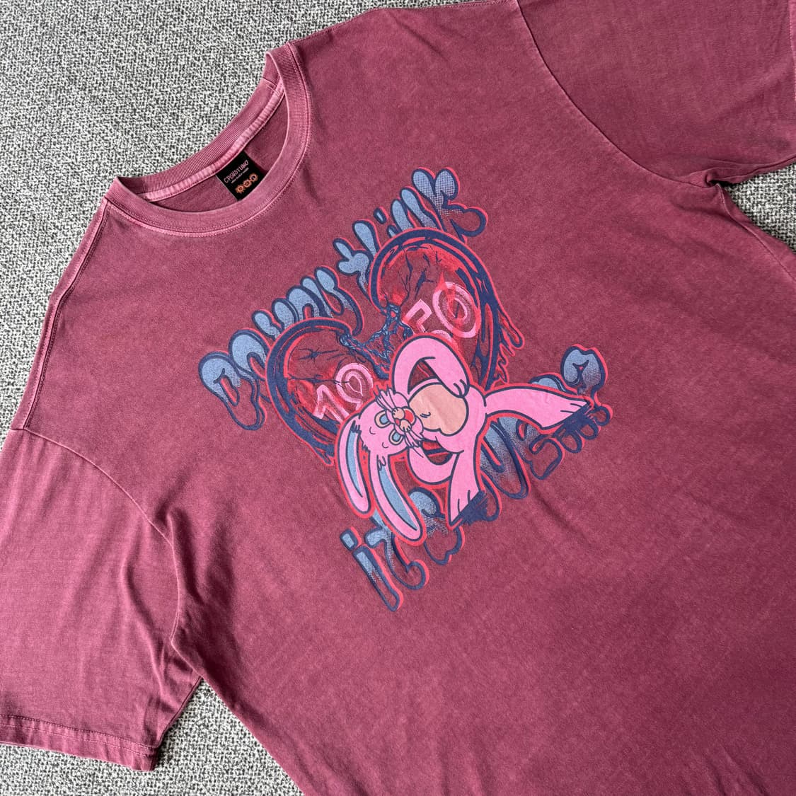 꼼파뇨  Mad Hoppi 피그먼트 반팔티 더스티핑크 상품이미지2