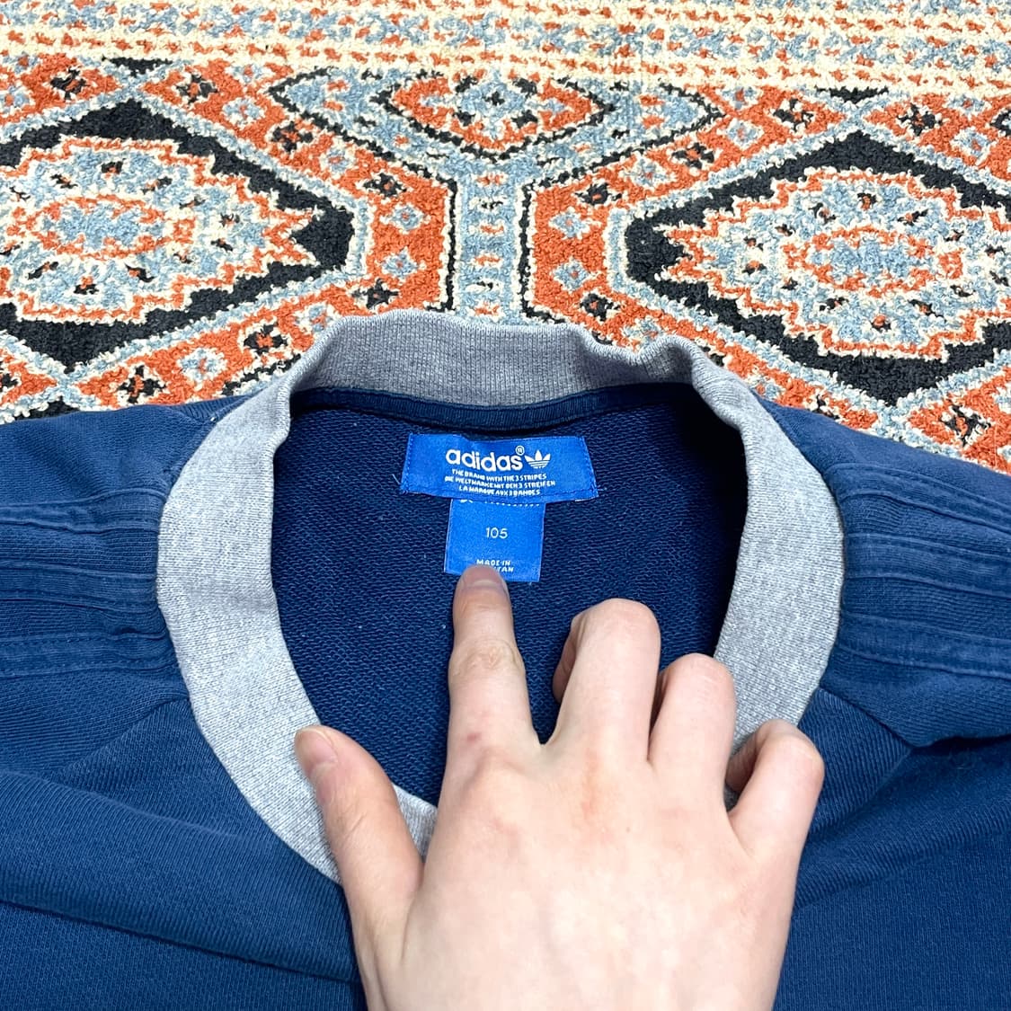  아디다스 오리지널 블루 배색 나그랑 맨투맨 남성105 상품이미지3