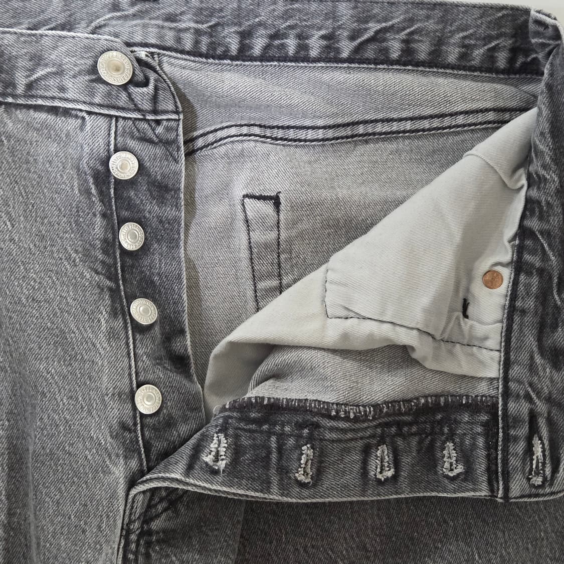 리바이스 501 93 빅E 프리미엄 흑청 데님팬츠 34/32  상품이미지5