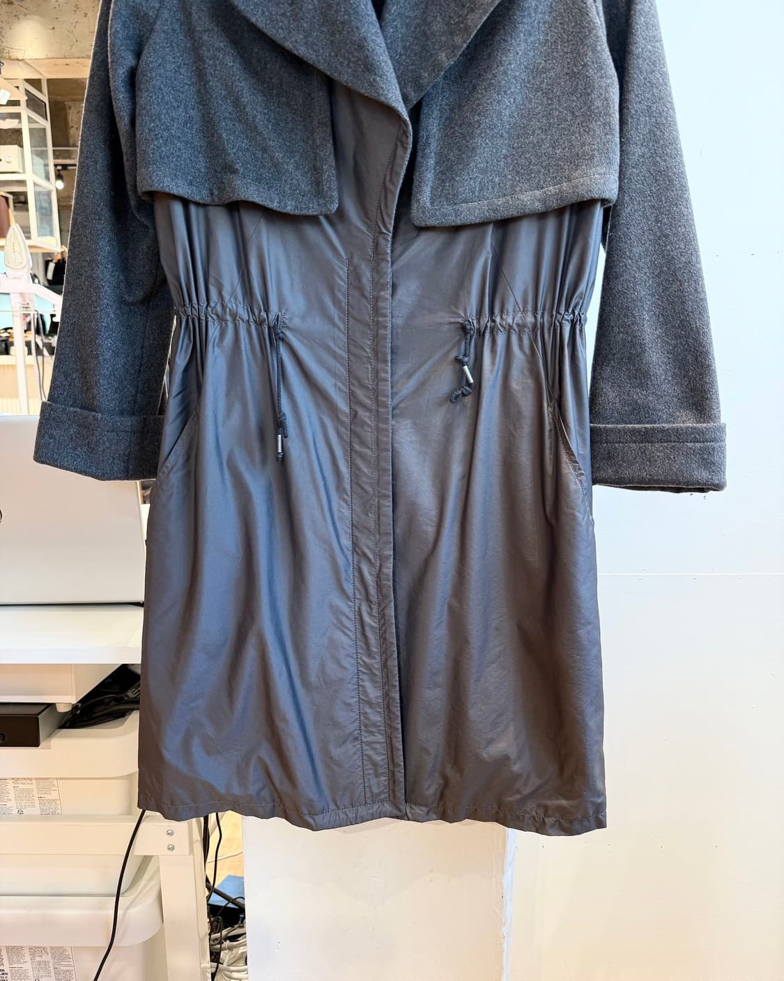 mm6 그레이 폴리마인드 레이어드 코트  상품이미지6