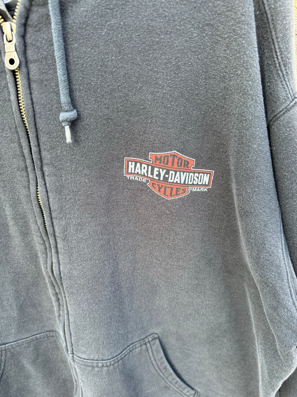 할리데이비슨 빈티지 프린팅 후드 집업 블랙 후디 xl 상품이미지5