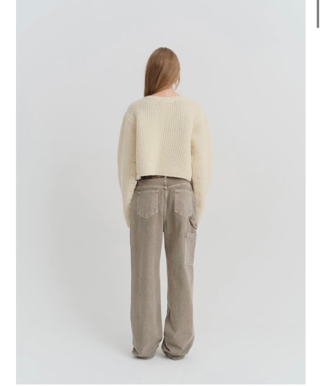 리본빛 테디 니트 가디건 아이보리 (새상품) 상품이미지5