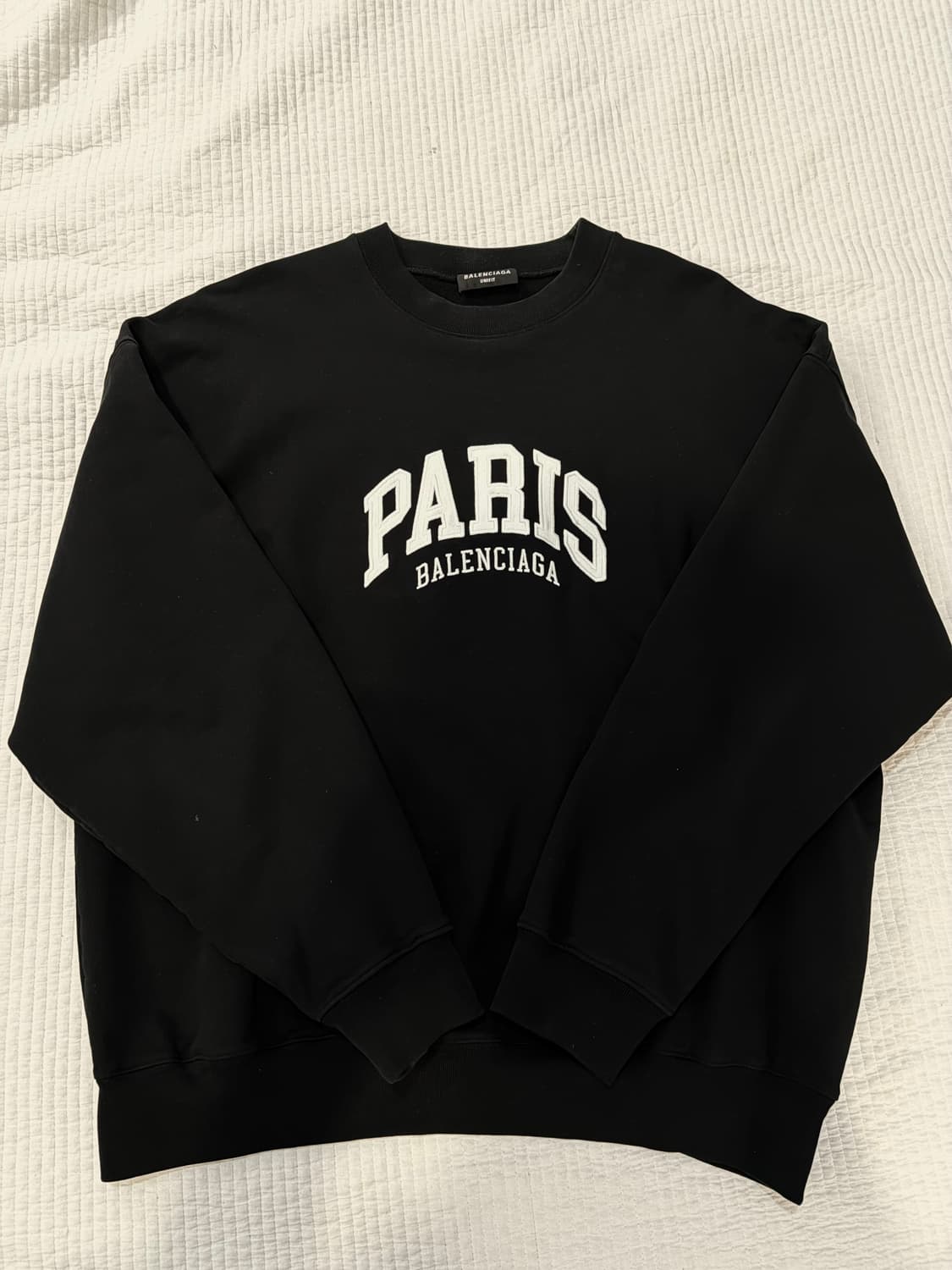 [M] 발렌시아가 파리 자수로고 맨투맨 블랙 상품이미지1