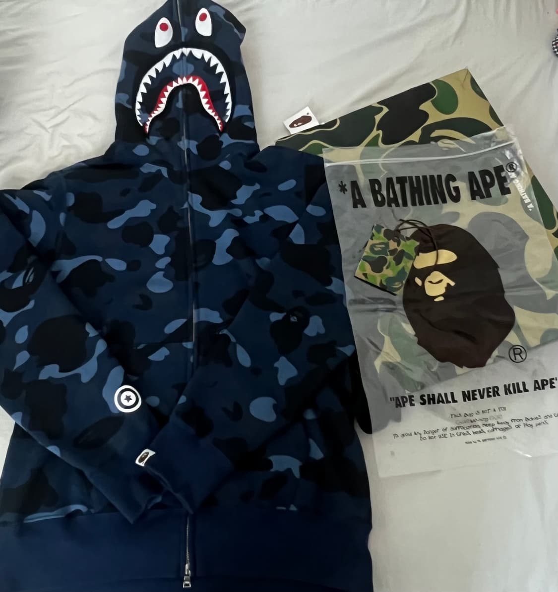 베이프 카모 샤크 후드집업 청계 네이비 M 상품이미지2