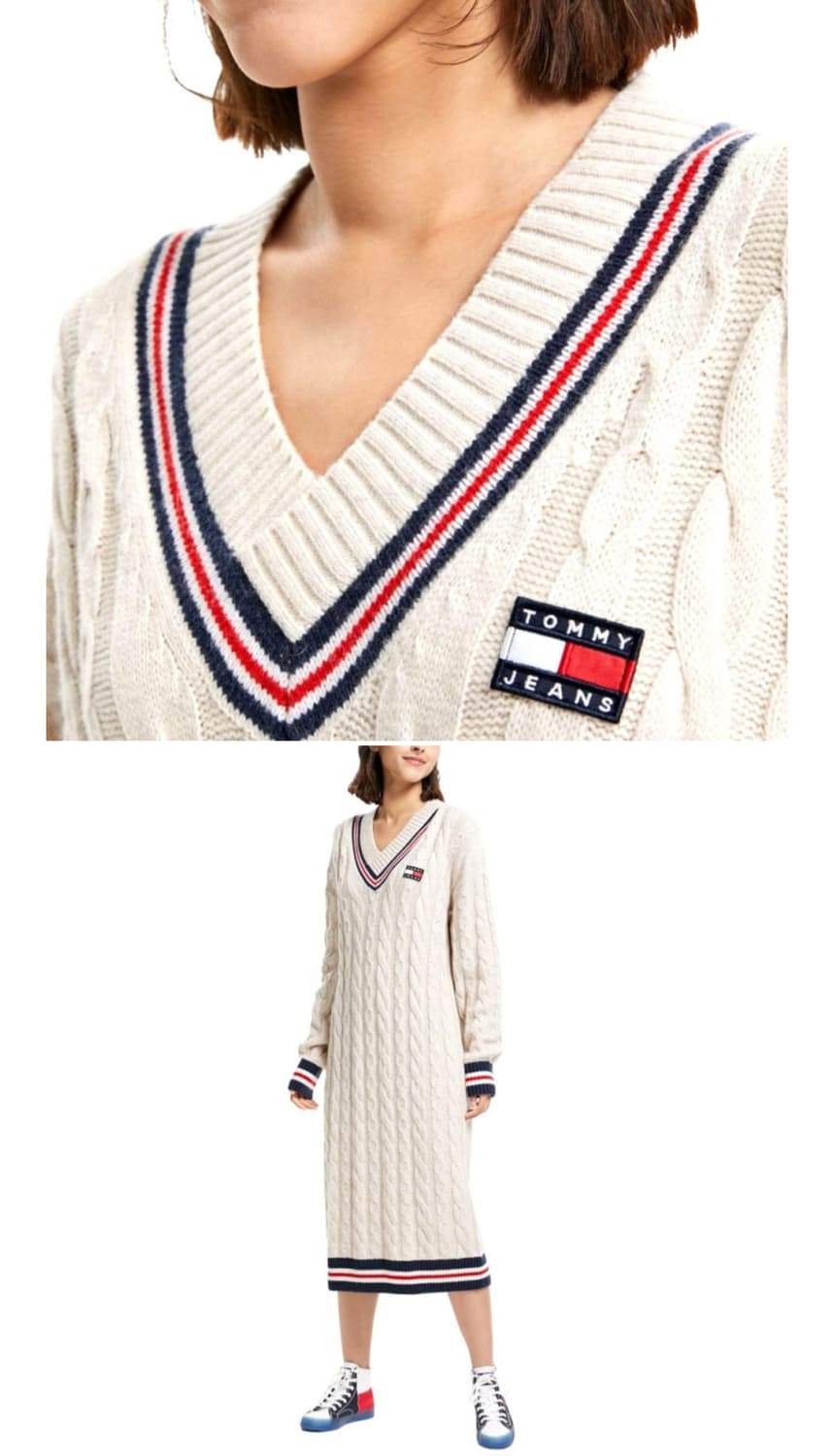 여성 S 타미진스 케이블 울 스웨터 원피스 상품이미지2