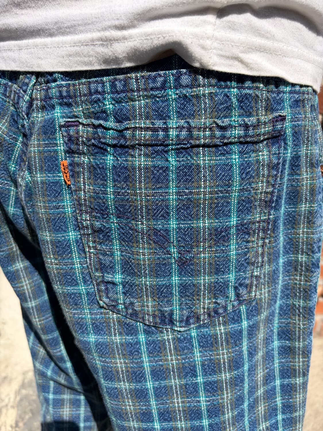 32) Levi’s 인디고 체크 와이드 데님 쇼츠 상품이미지7